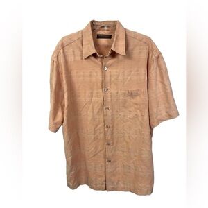 Tori Richard Honolulu Men's Silk Blend Short Sleeve Button Down Shirt-‎ Size L